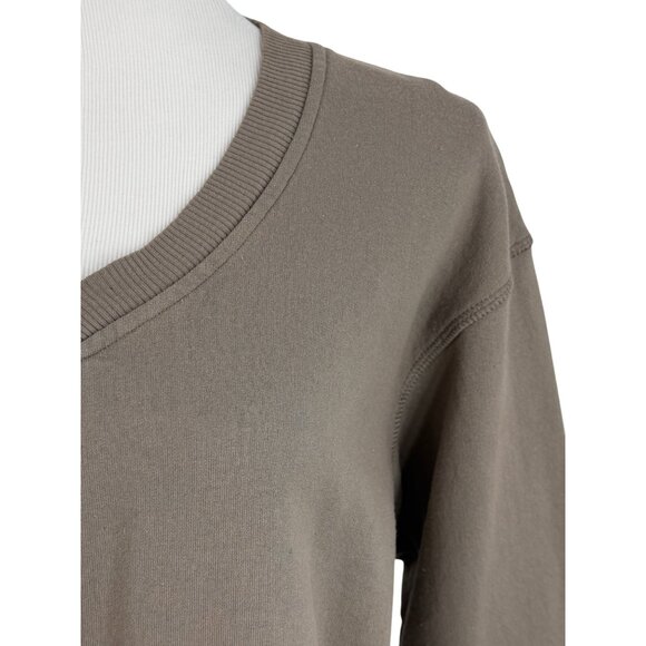 VTG Y2K NWT Cropped Brown V-Neck Sweatshirt | Cottagecore Dark Academia Coquette - Picture 4 of 16